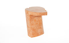Liquid stone side table - speckled peach glaze