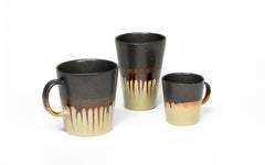 Double espresso mug - black, brown & beige