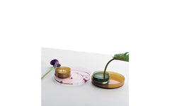 Kenzan tray set – brass, petrol green & amber