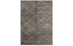 Vintage Pakistan rug - checked w. natural grid