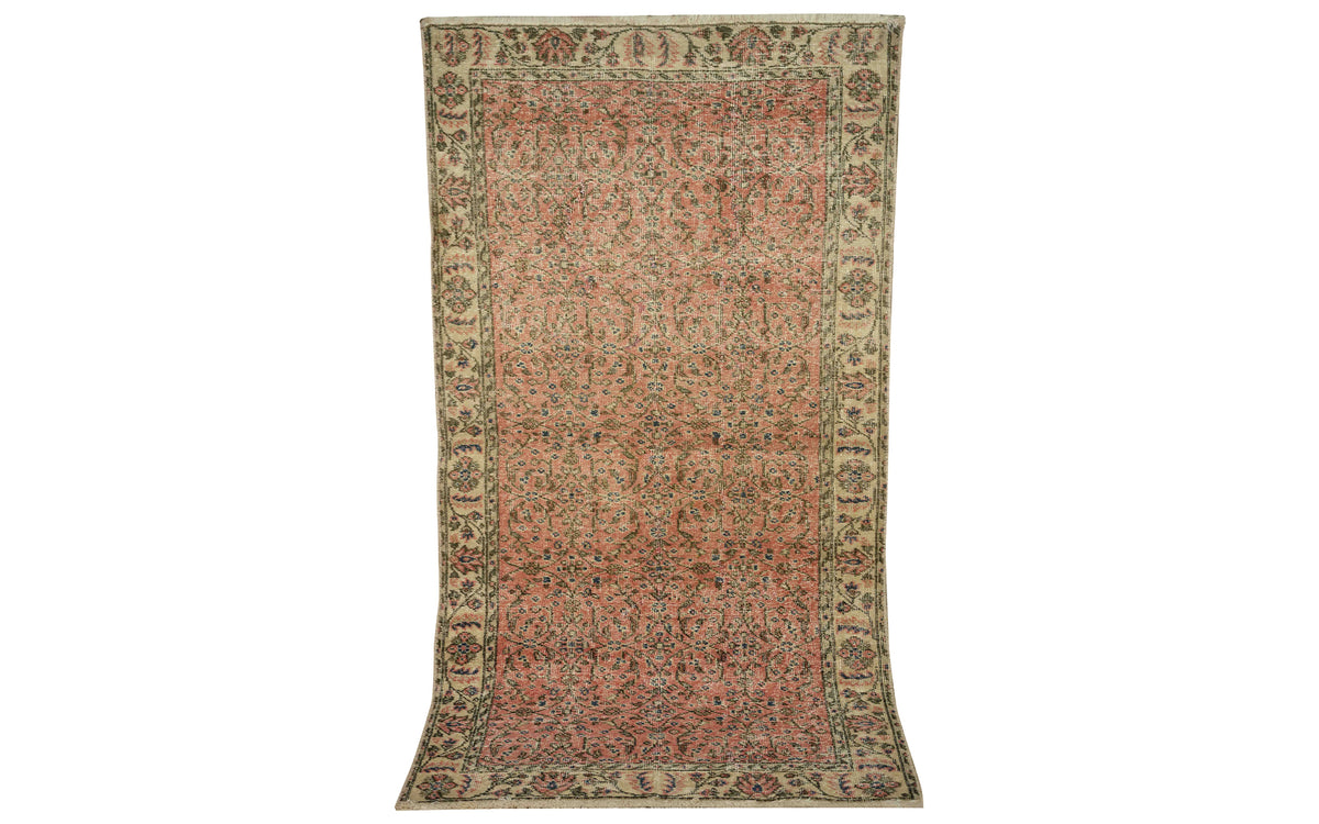 Vintage shaved rug - pink & beige