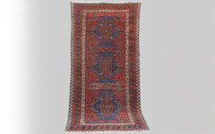 Vintage Persian Baloch rug - red, blue & sand
