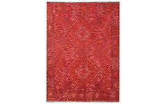 Vintage Afghan kelim rug - red w. pink diamonds