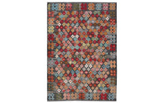 Vintage Afghan kelim rug - colourful diamonds