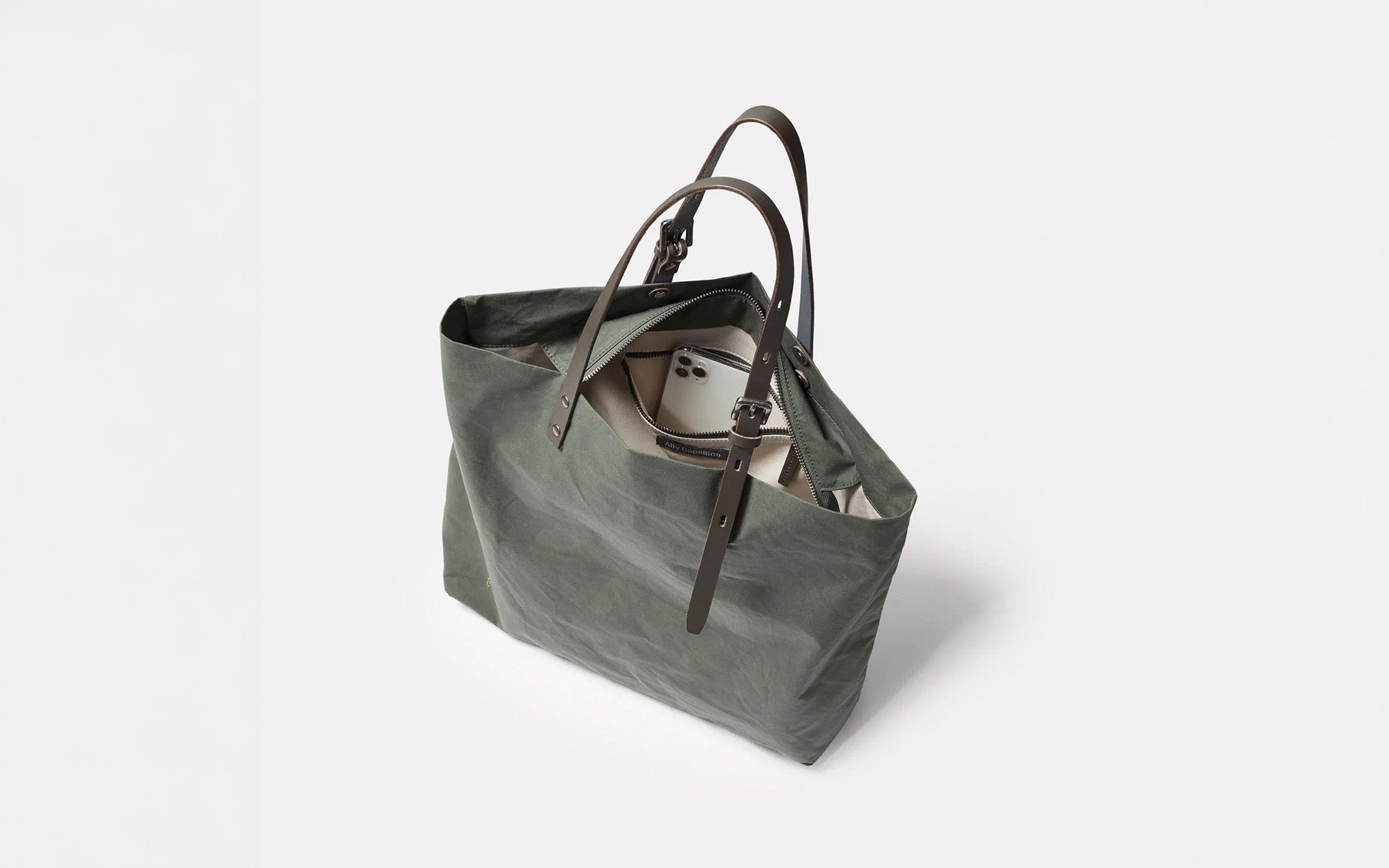 Natalie waxed cotton tote