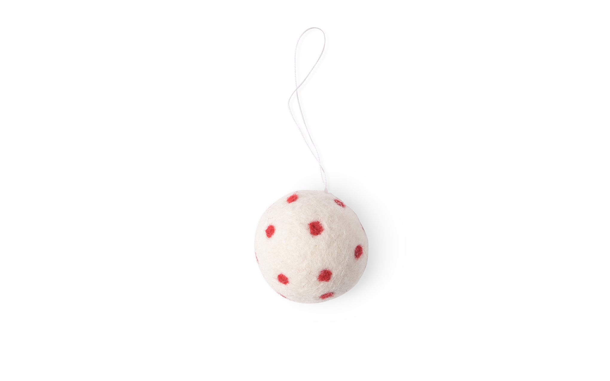 Little hangings - white with red dots ornament
