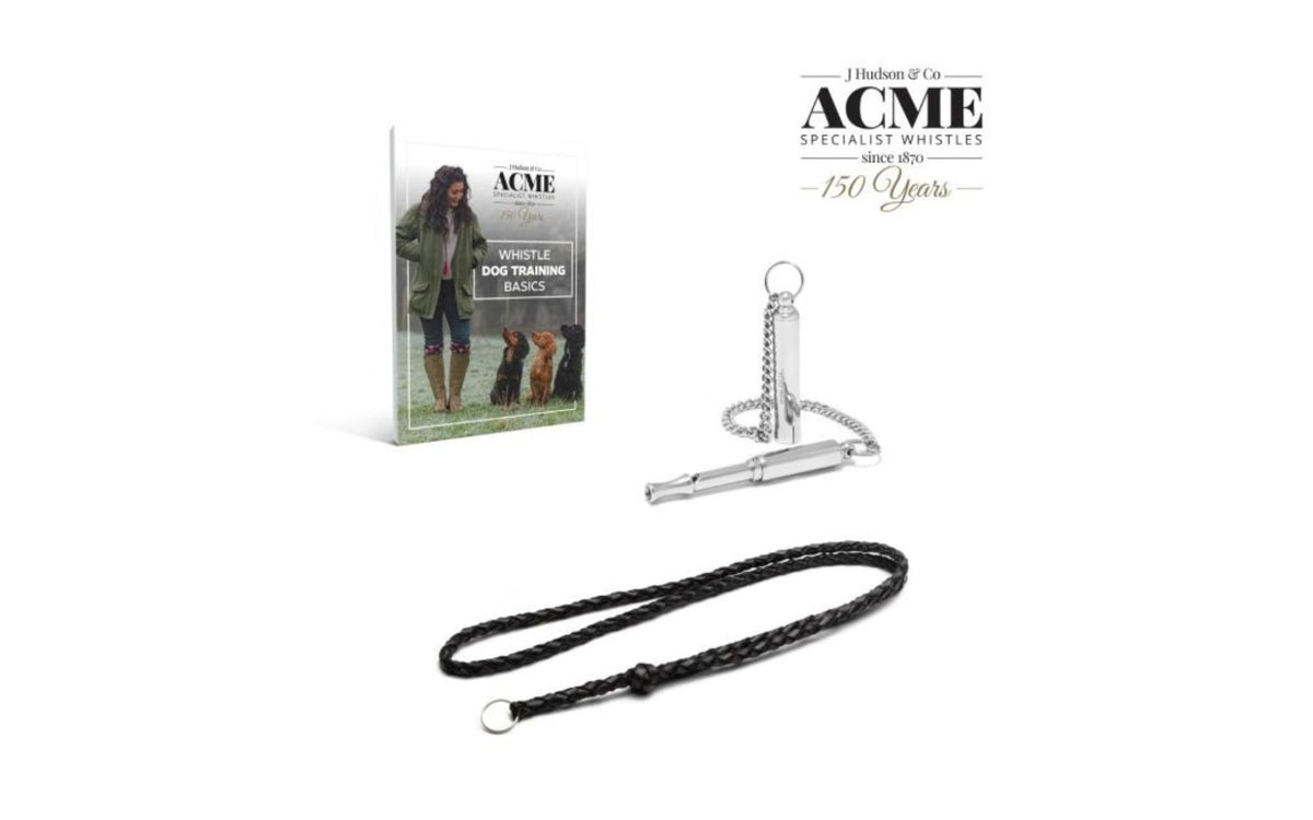 Acme silent dog whistle with lanyard & training guide