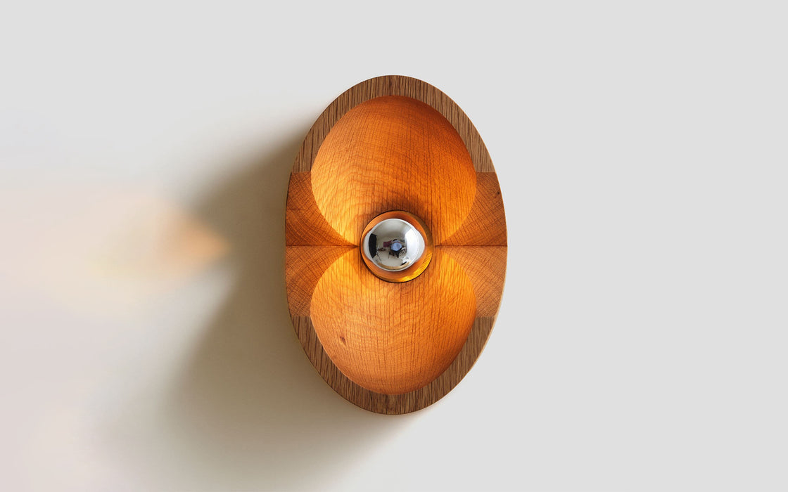 Wood sconce - oval