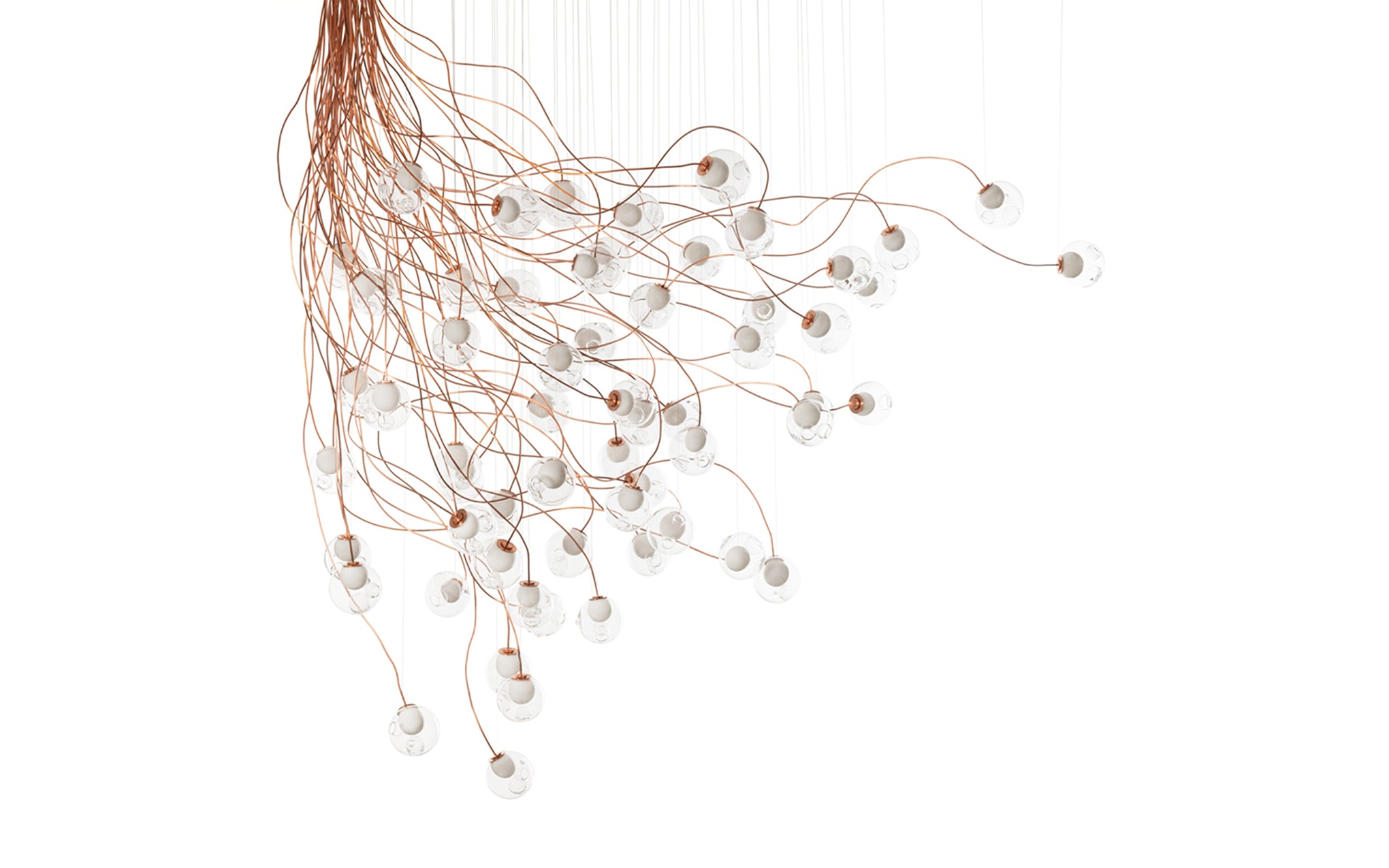 28 Copper chandelier - sculptural cable