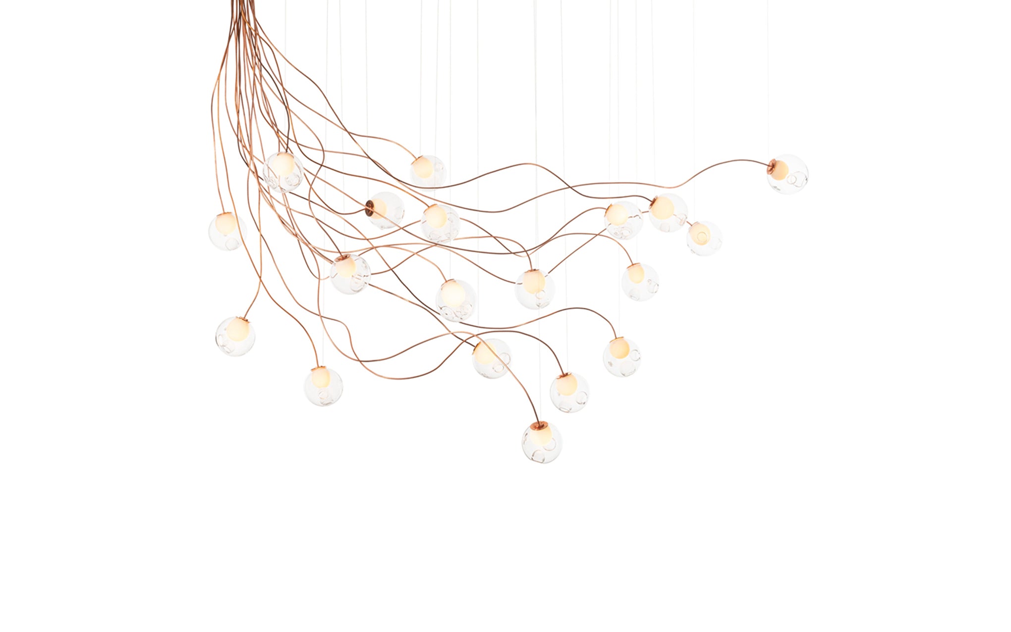 28 Copper chandelier - sculptural cable