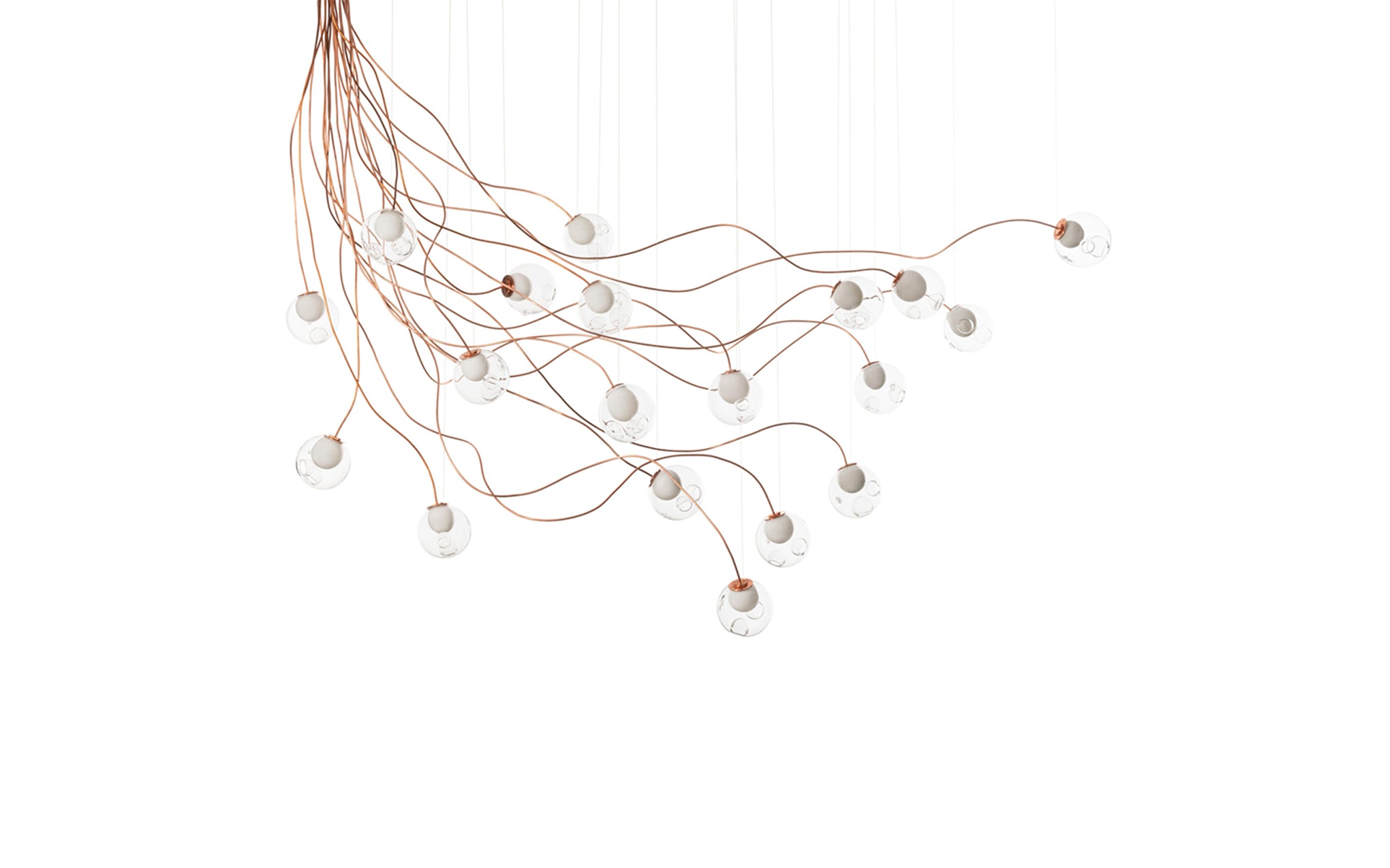 28 Copper chandelier - sculptural cable