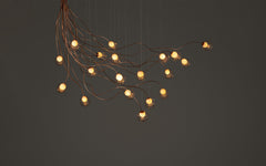 28 Copper chandelier - sculptural cable