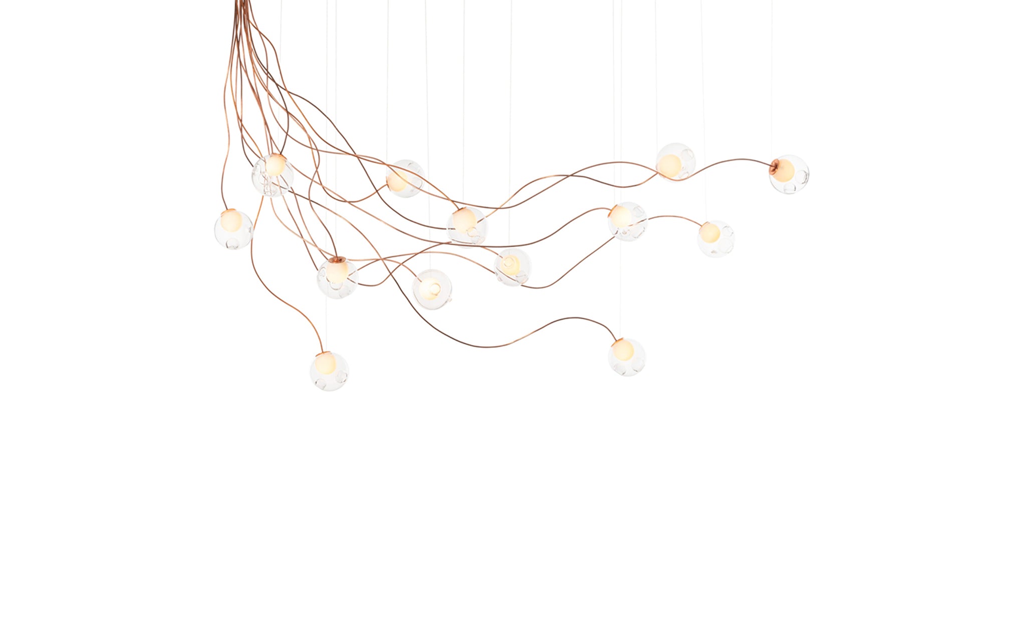 28 Copper chandelier - sculptural cable