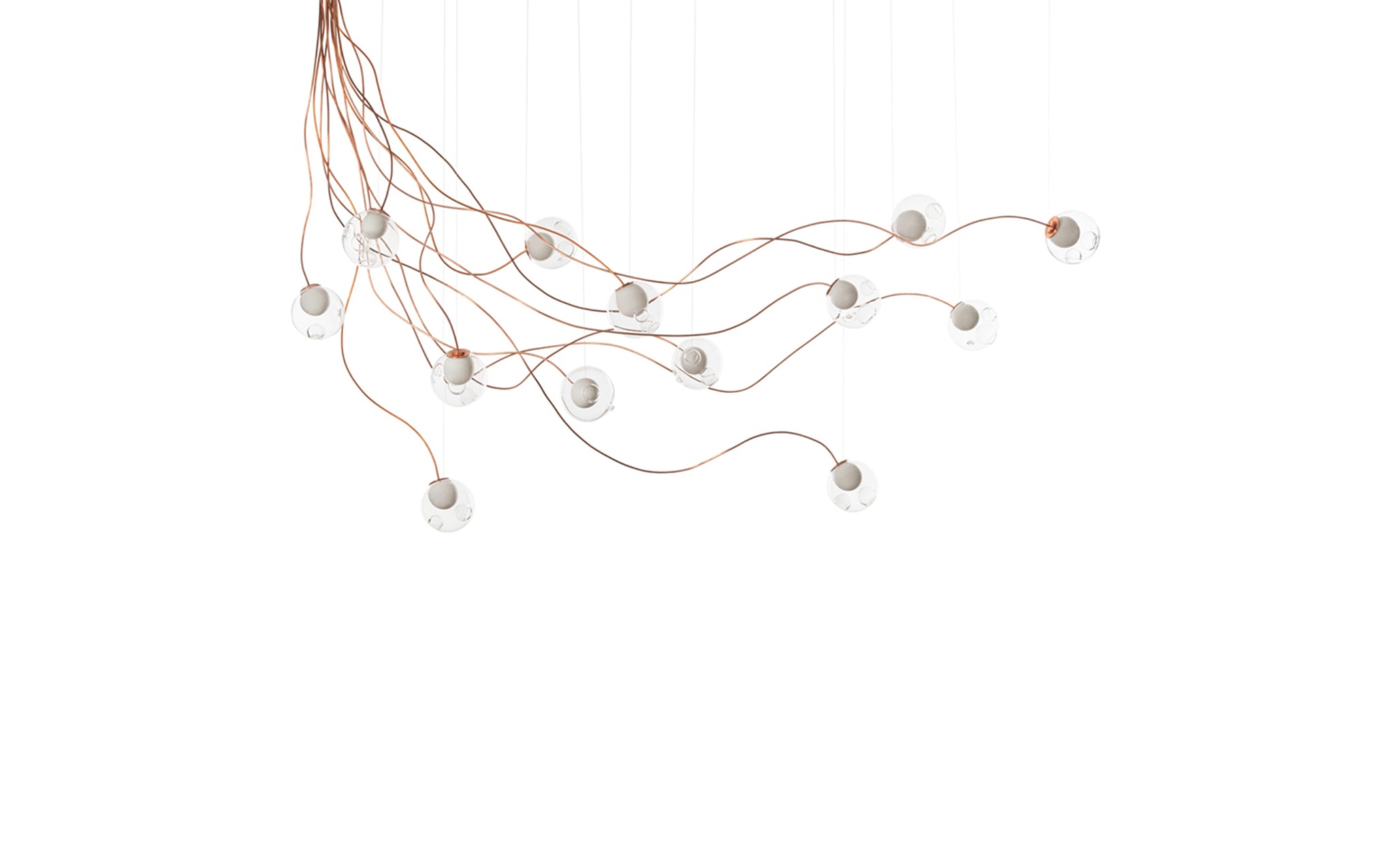 28 Copper chandelier - sculptural cable