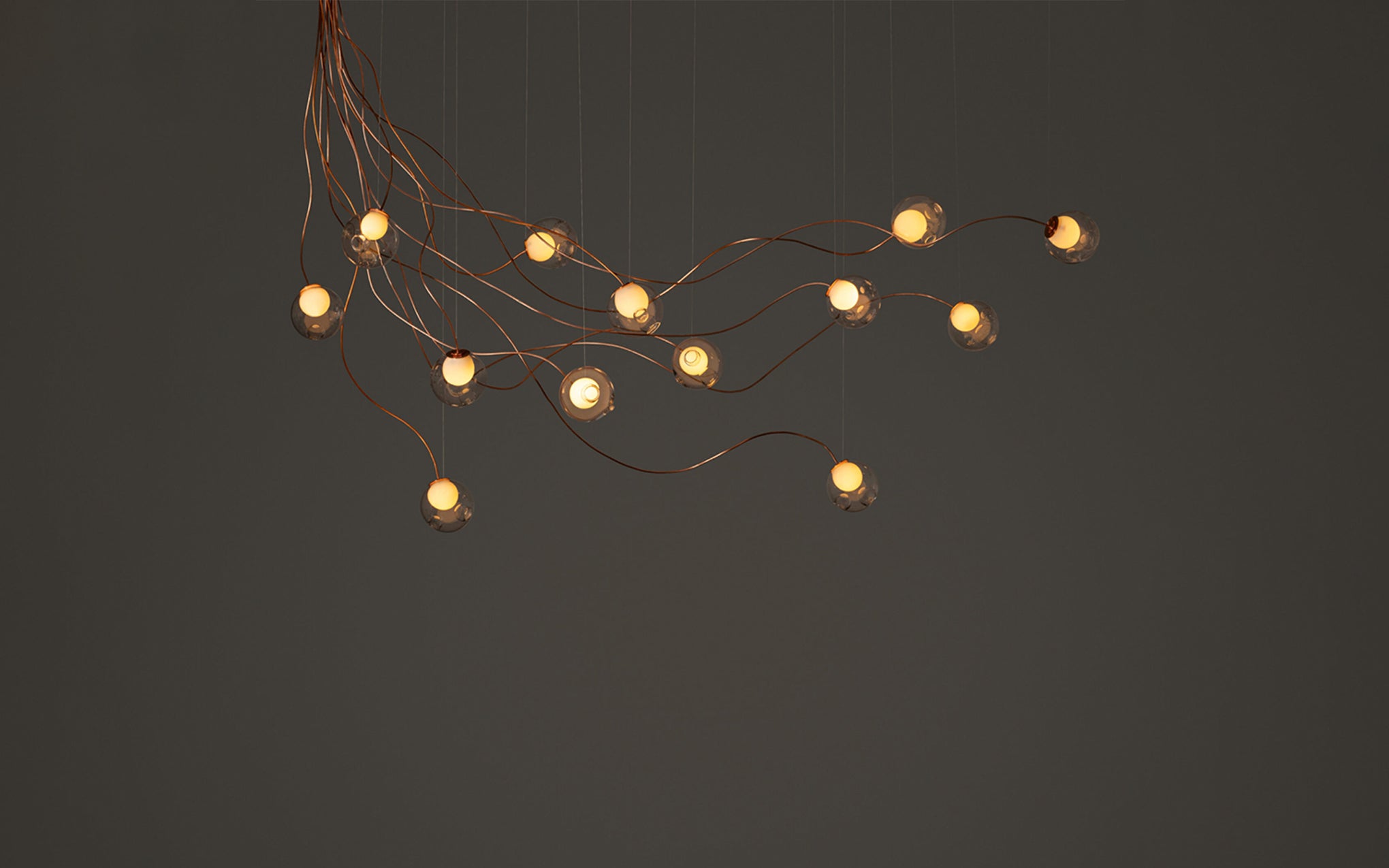 28 Copper chandelier - sculptural cable