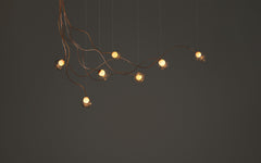 28 Copper chandelier - sculptural cable