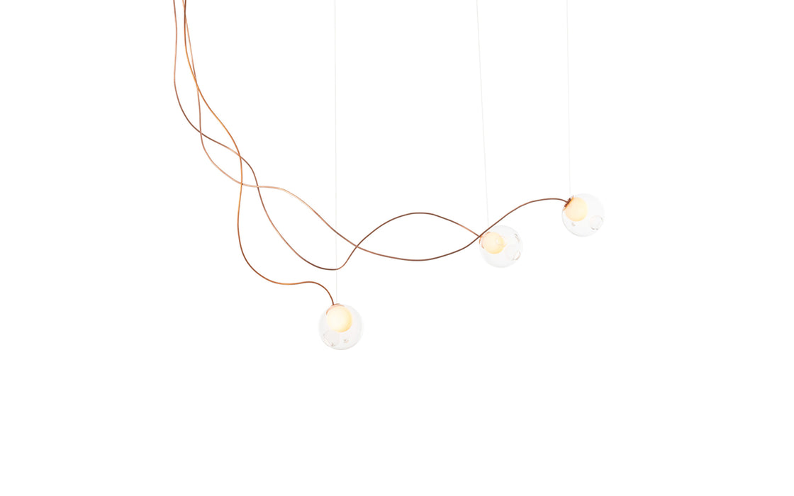 28 Copper chandelier - sculptural cable