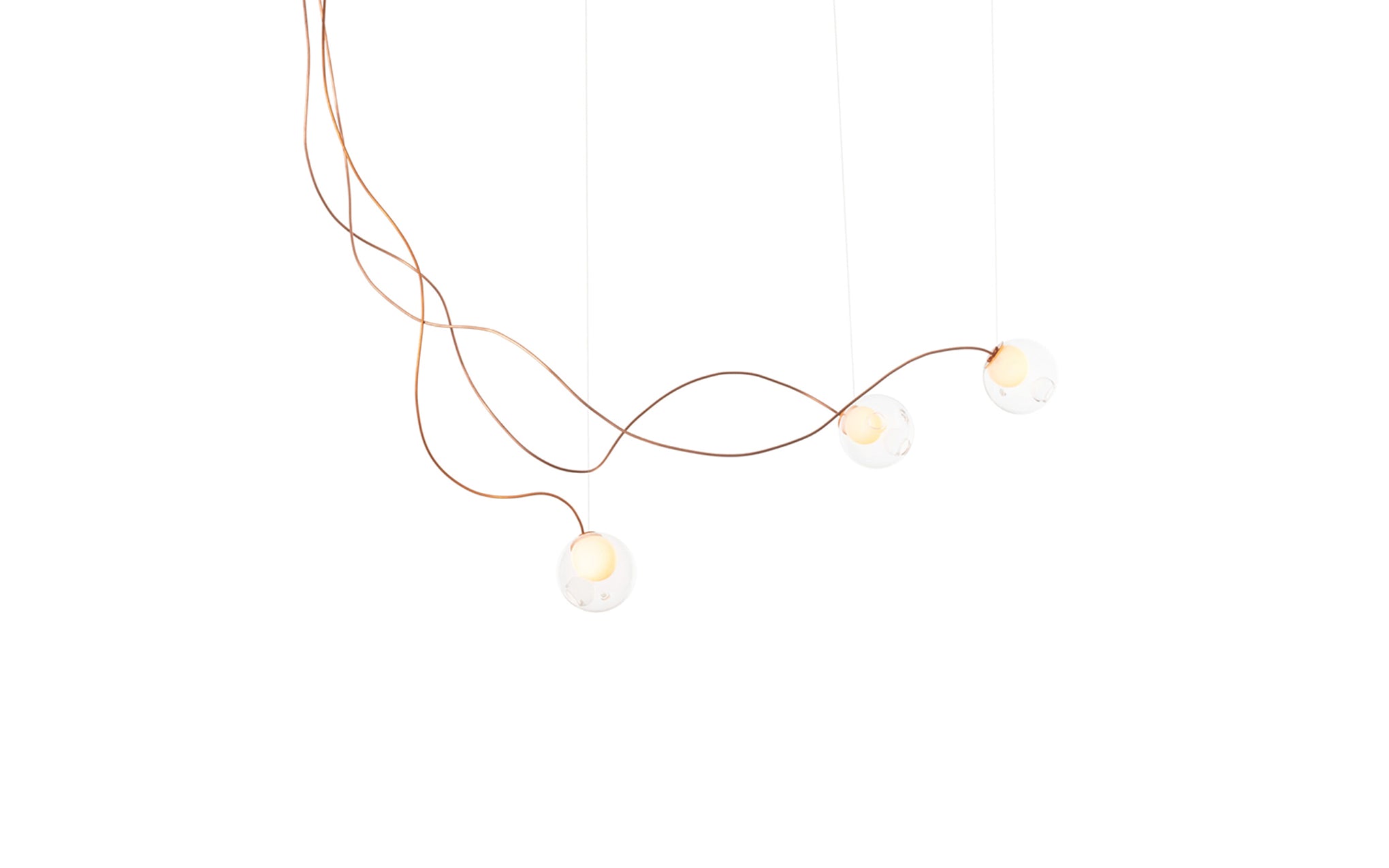 28 Copper chandelier - sculptural cable