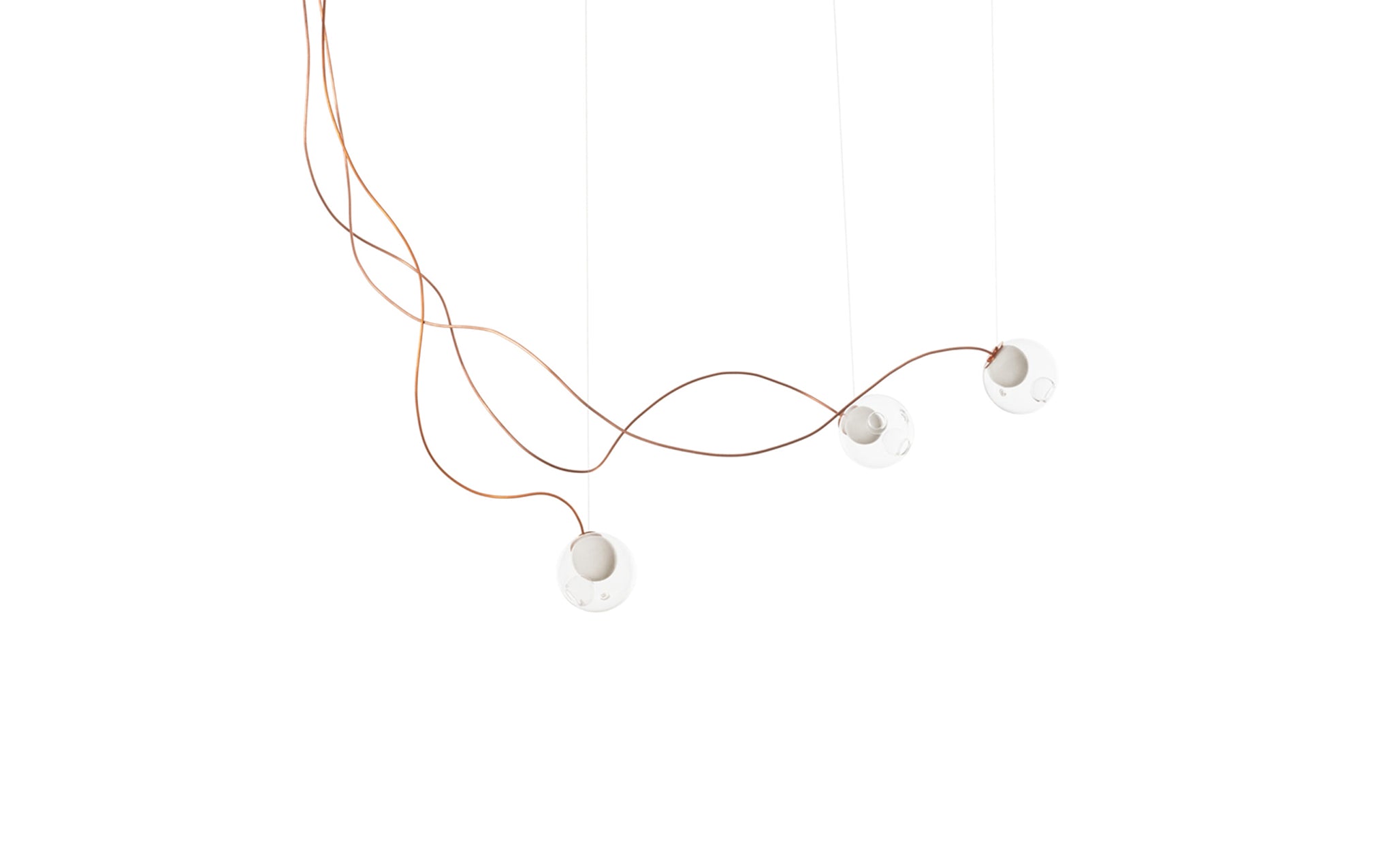 28 Copper chandelier - sculptural cable