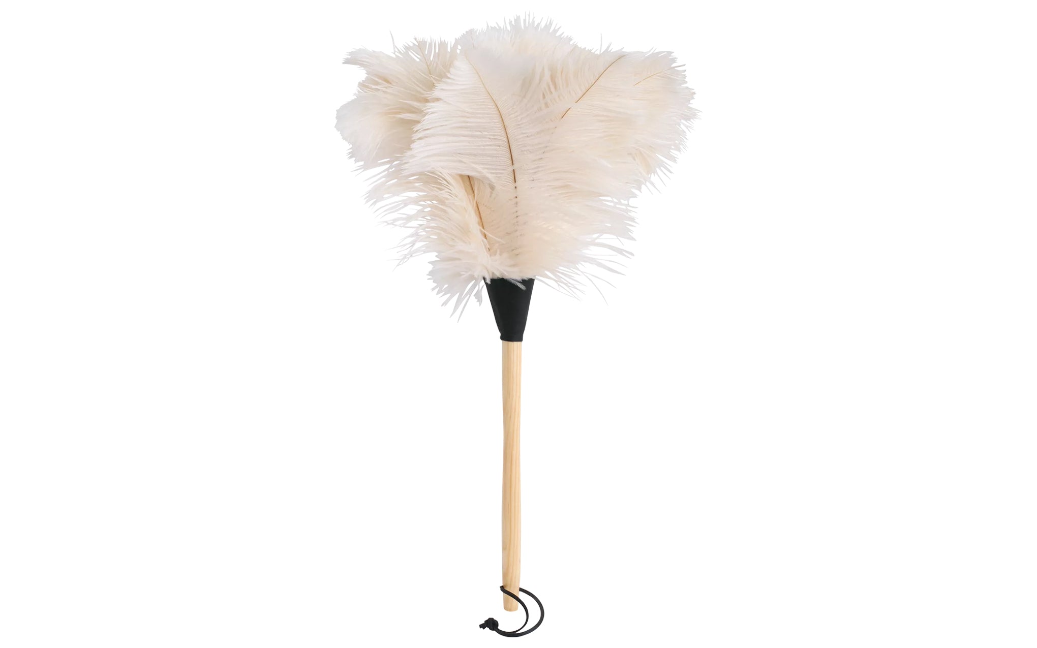 Ostrich feather duster with white feather top