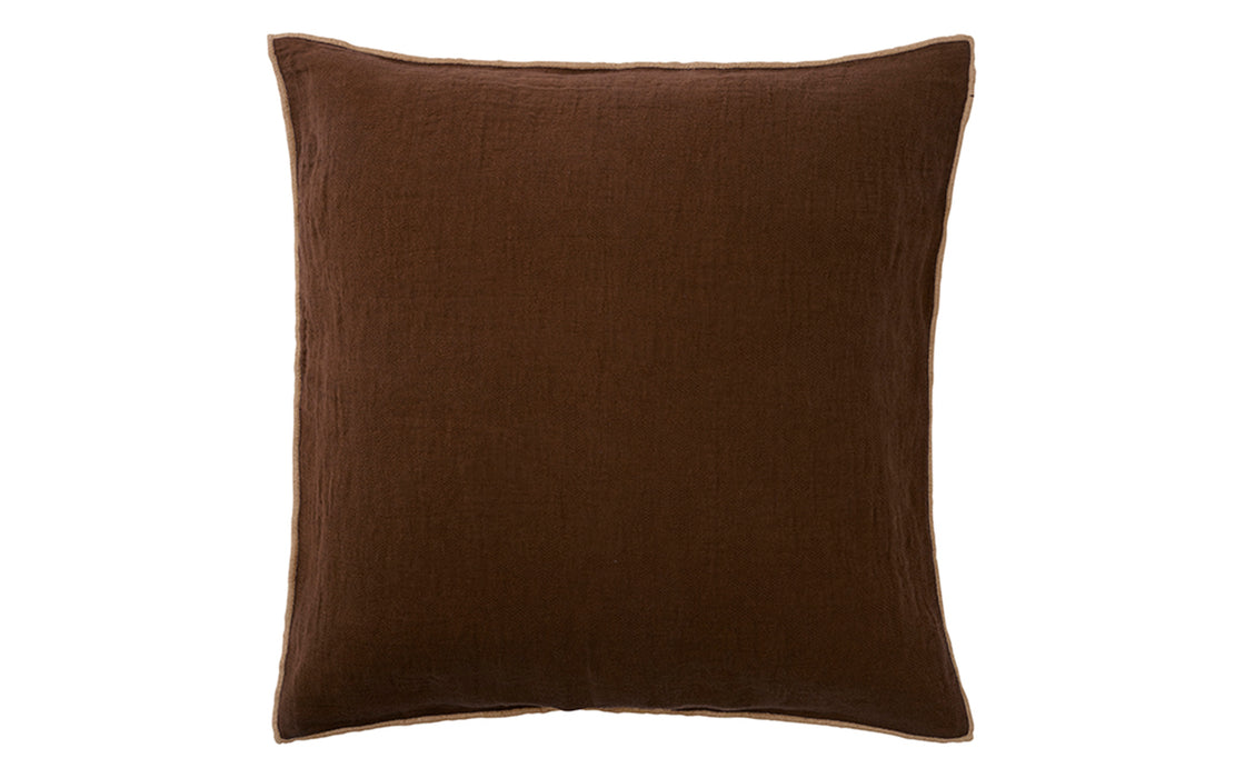 Evy linen cushion - brown