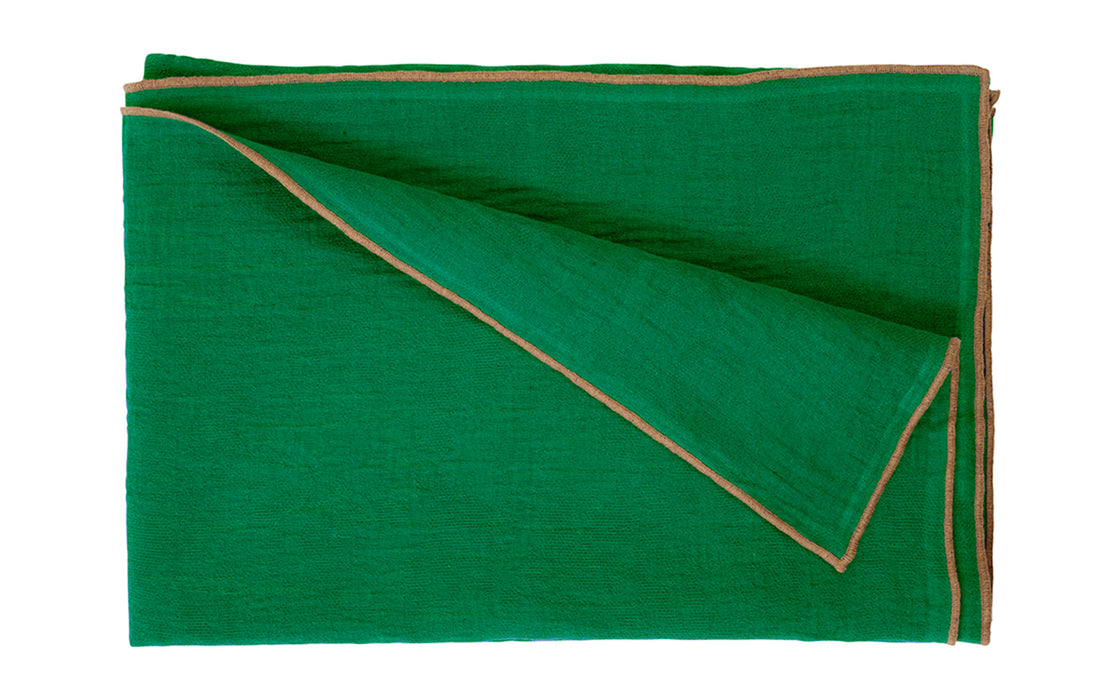 Evy linen throw - green