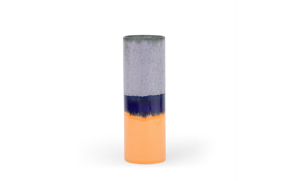 Cylinder vase - violet, blue & orange