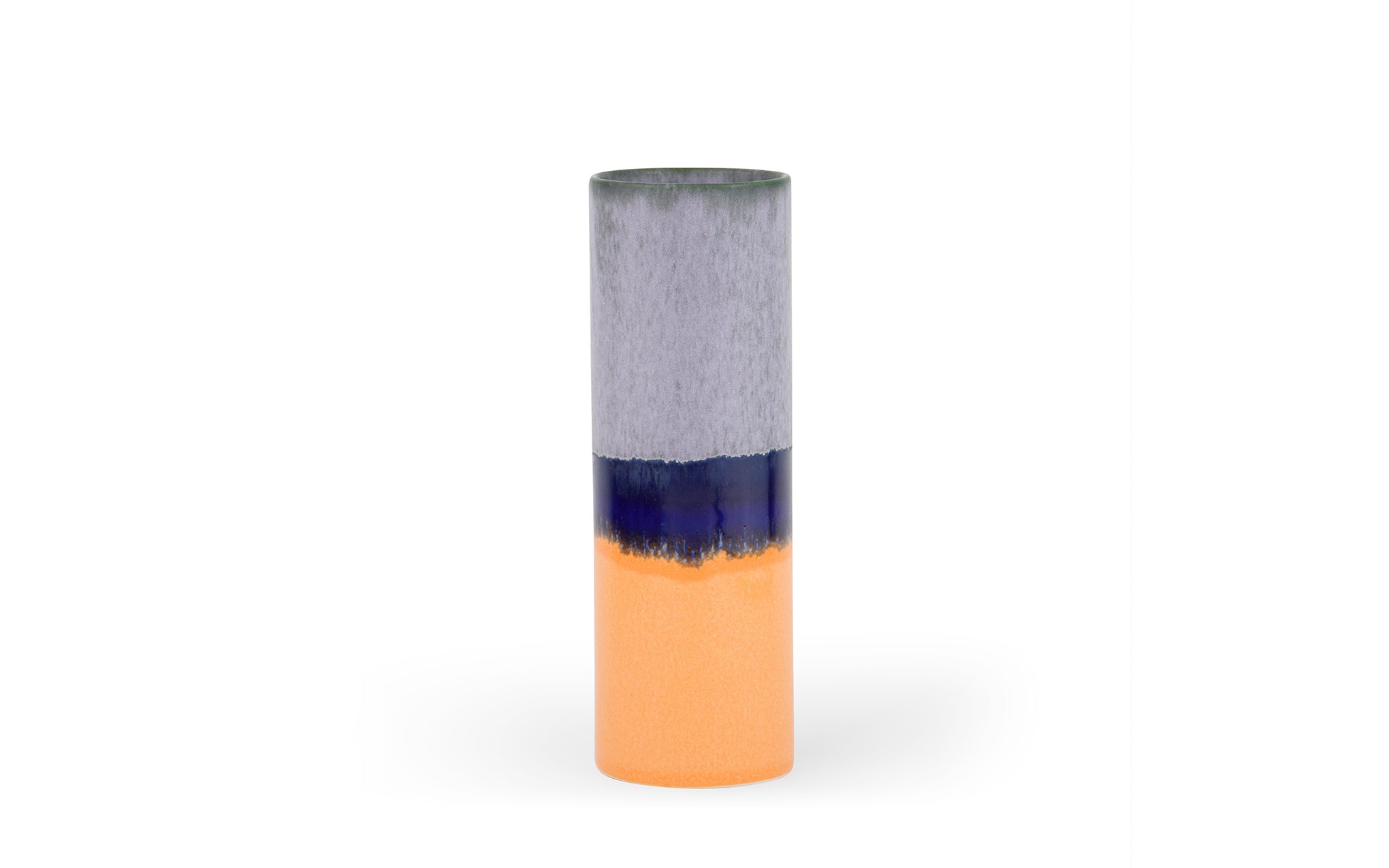 Cylinder vase - violet, blue & orange