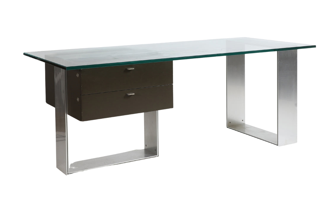 Behr International architect’s desk – glass & aluminium