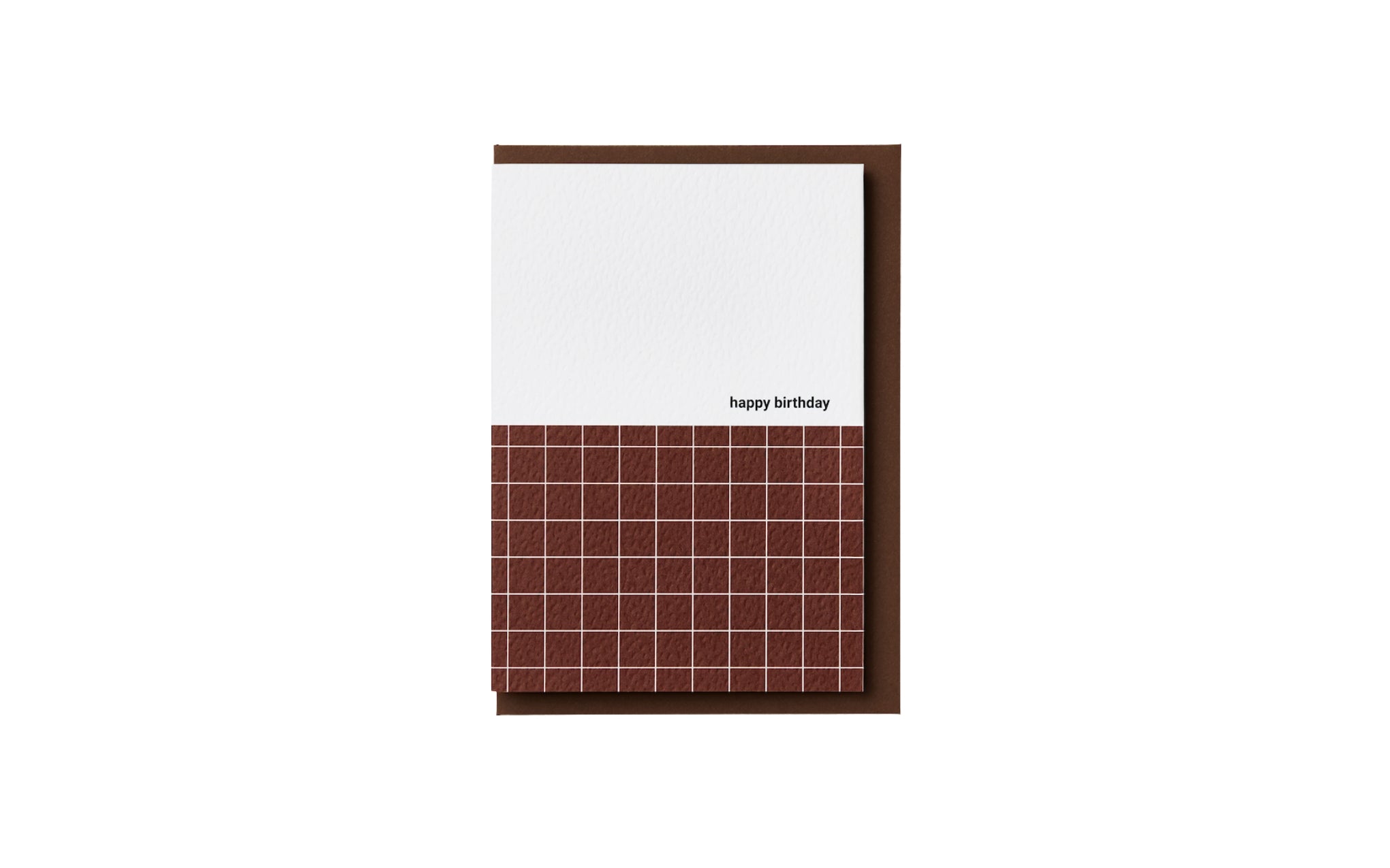 Happy Birthday card - burgundy grid