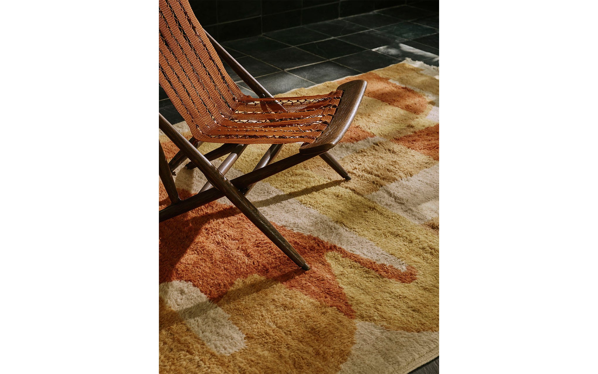 Events and Relationships rug - ochre