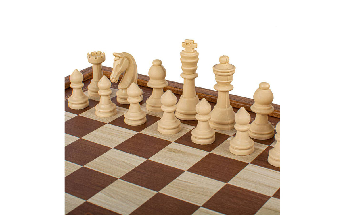 Classic 2-in-1 Chess & Backgammon game set
