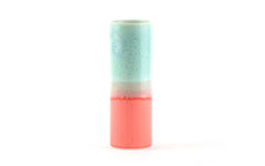 Cylinder vase - speckled blue & pink