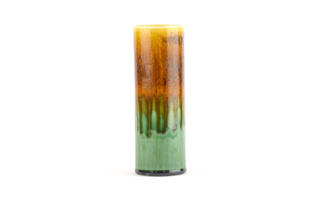 Cylinder vase - yellow & green