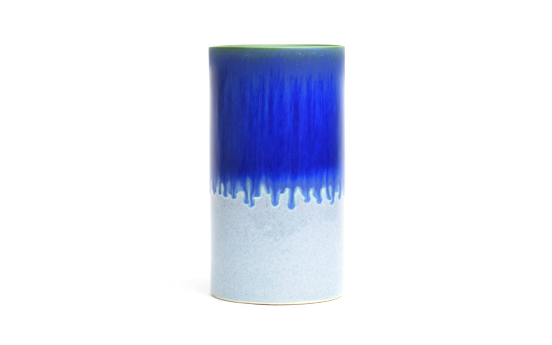 Cylinder vase - blue & light blue