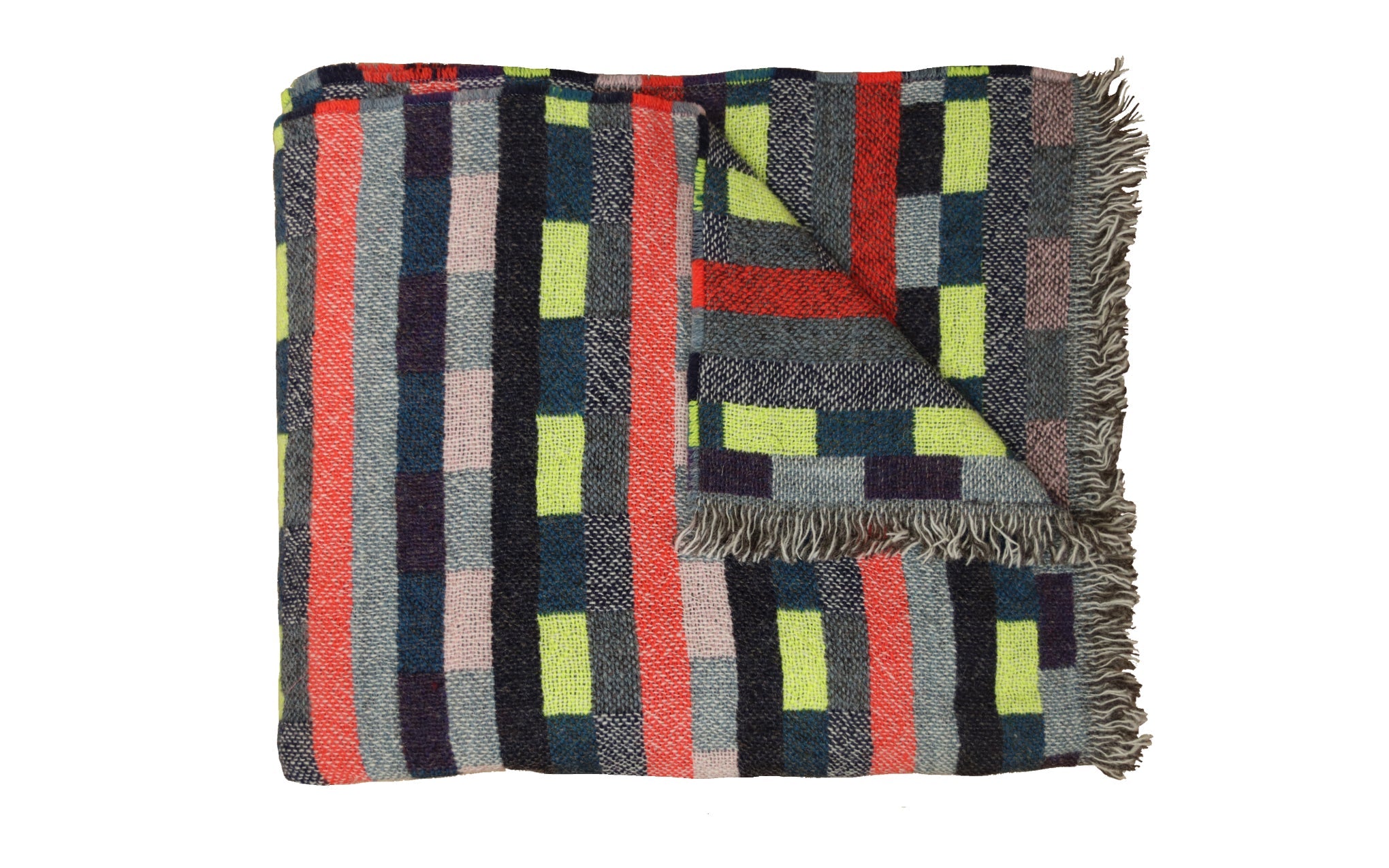 Glitch woven throw - denim blue