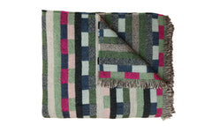 Glitch woven throw - forest green