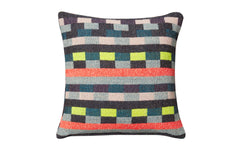 Glitch woven cushion - denim blue