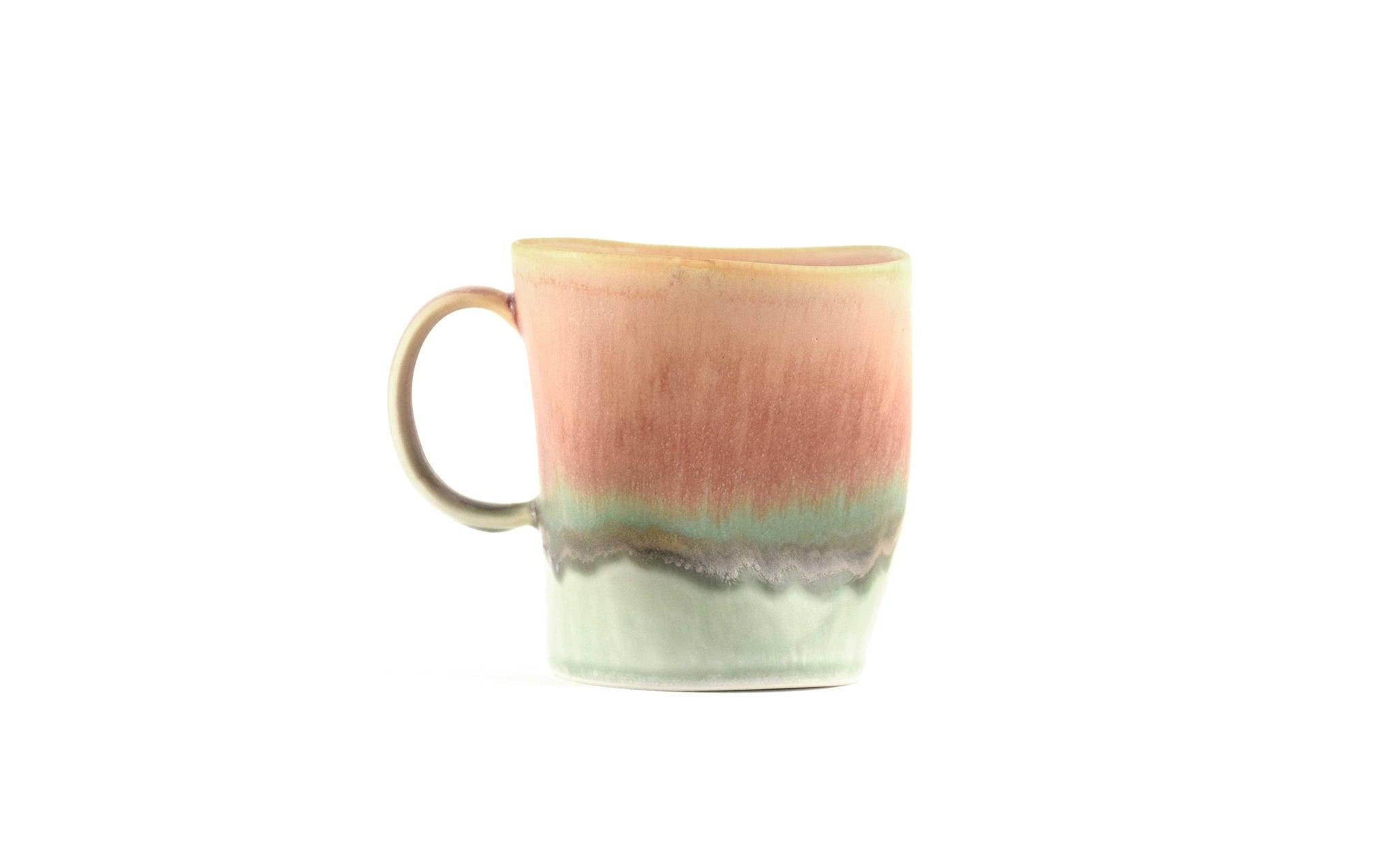 Distorted mug - pink & light green