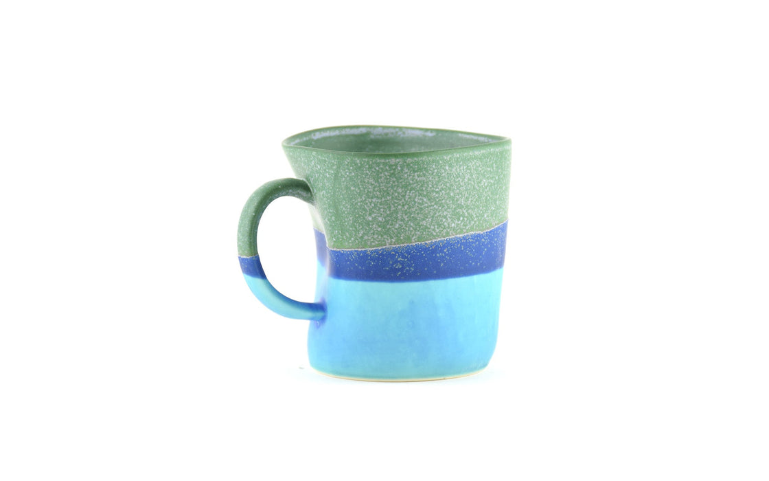 Distorted mug - speckled blue & blue