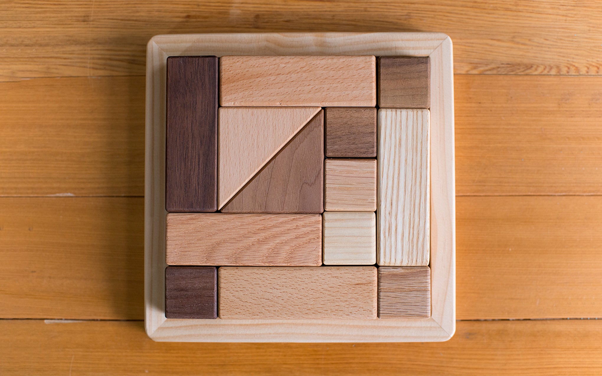 Wooden puzzle block
