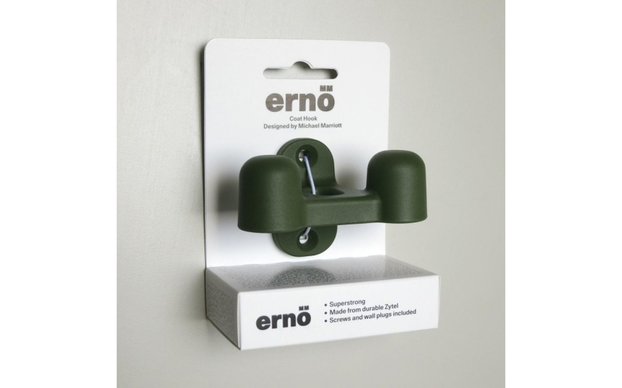 Ernö coat hook - olive green