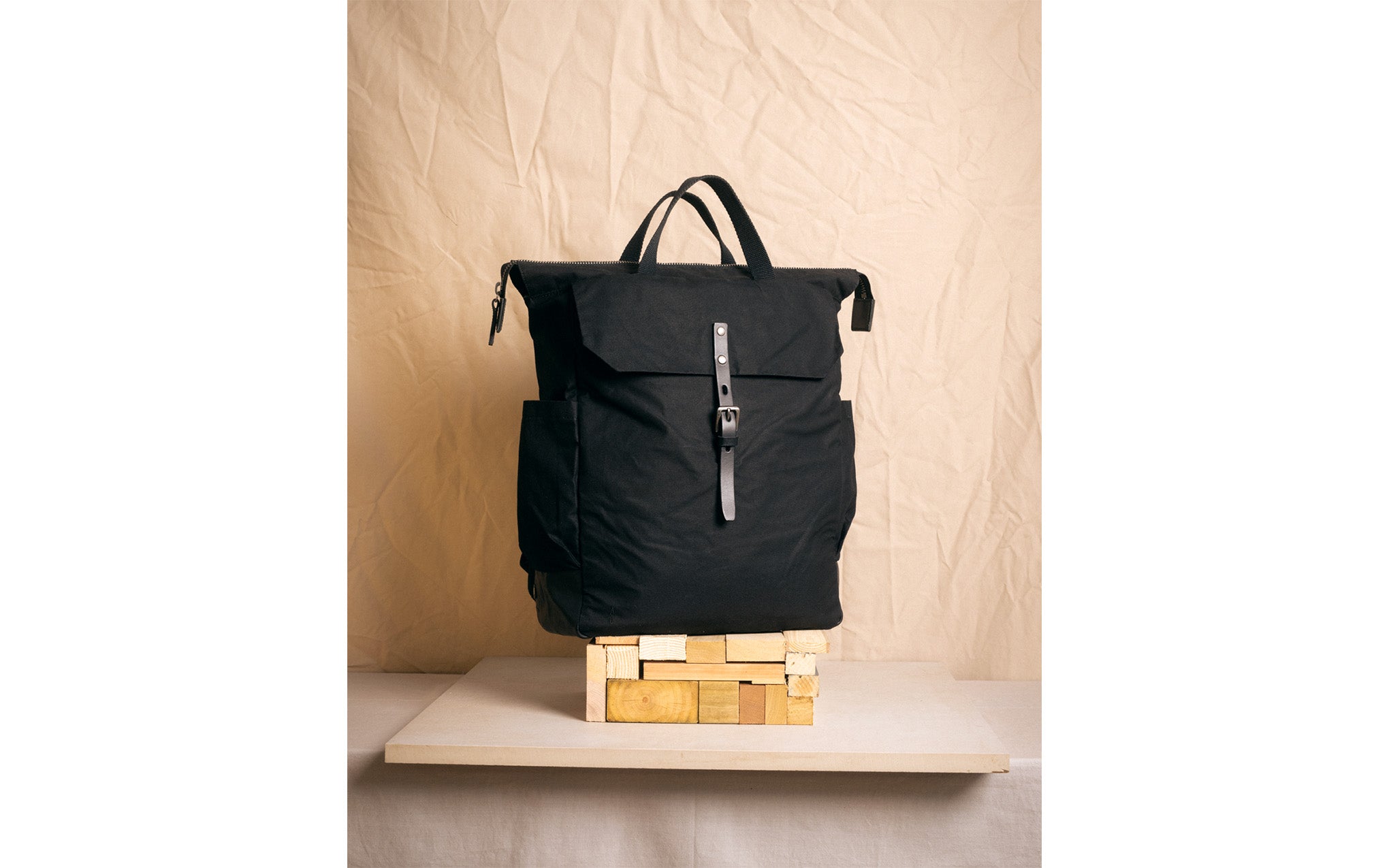 Fin waxed cotton backpack