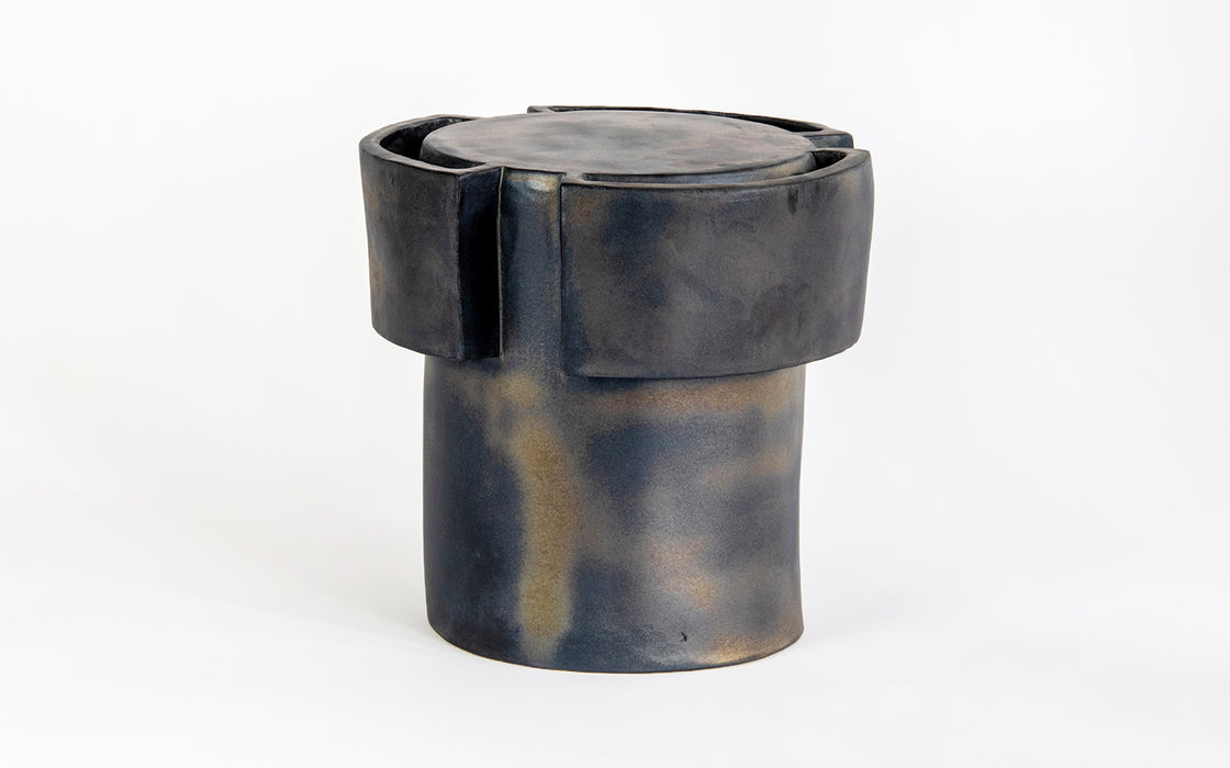 Tiny Table No.3 - gun metal glaze