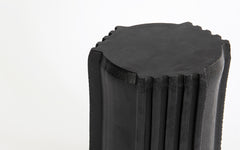 Pressed Stool No.6 - matt black glaze