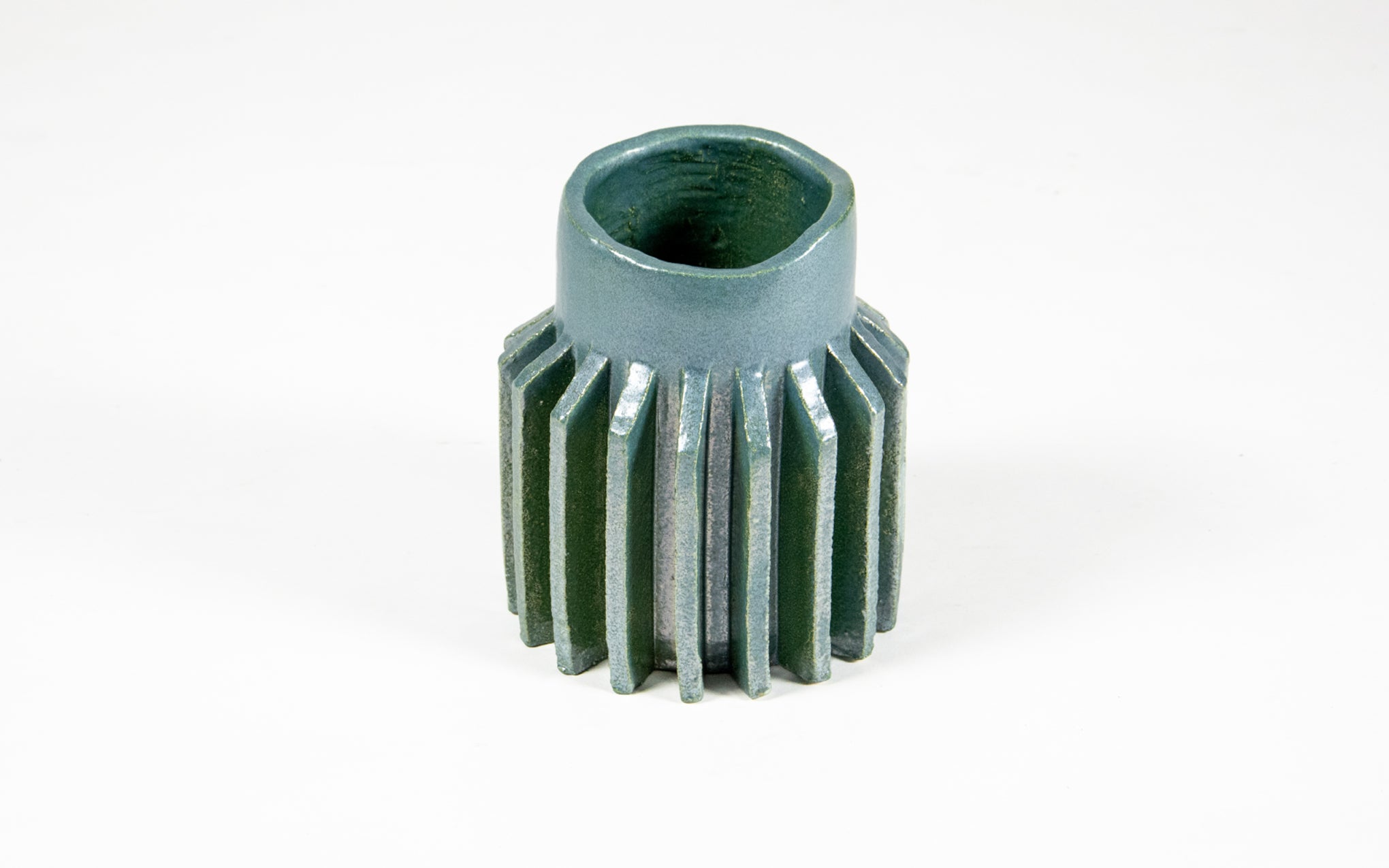 Sprocket vase - FM green glaze