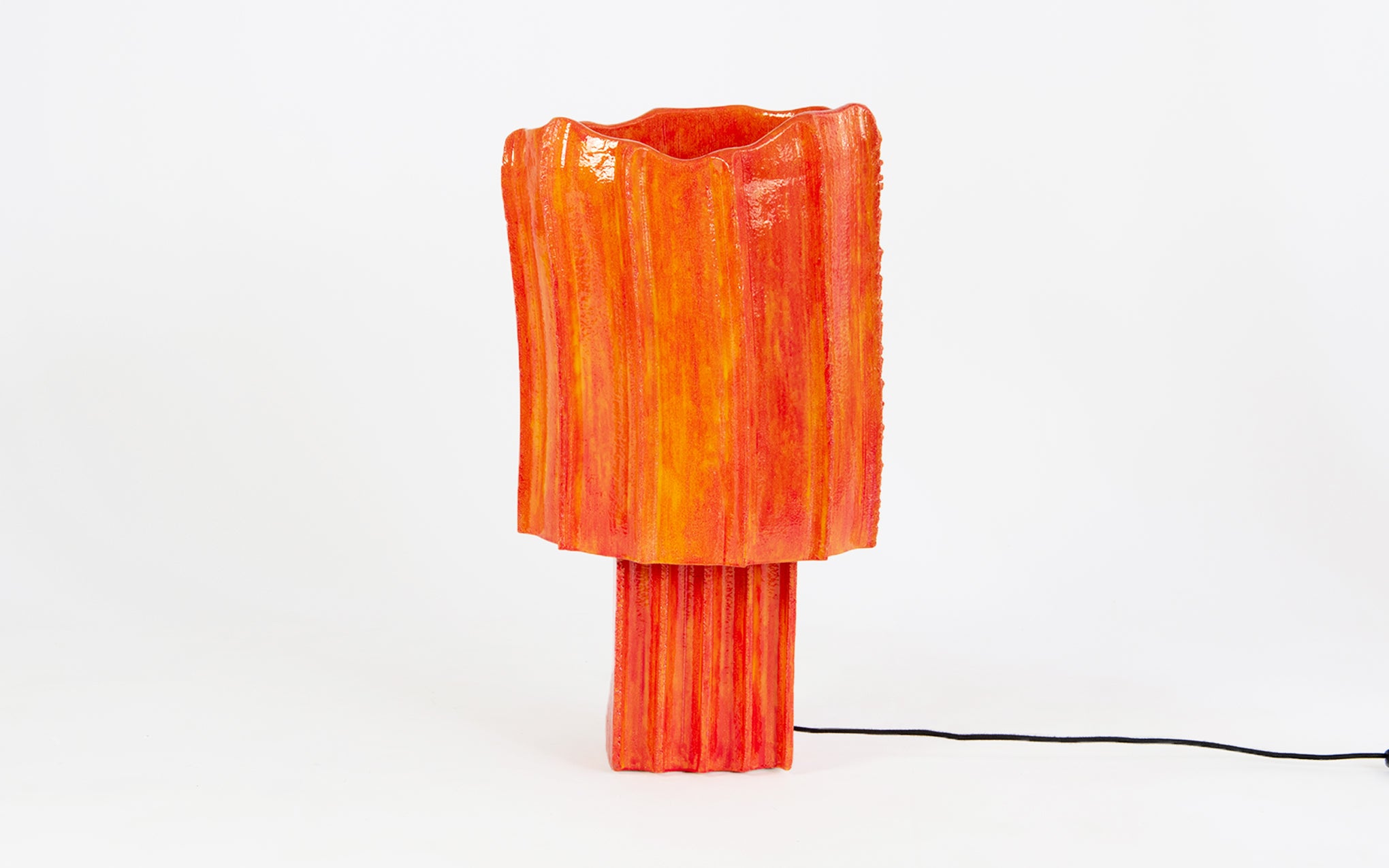 Saw table lamp - fire resin