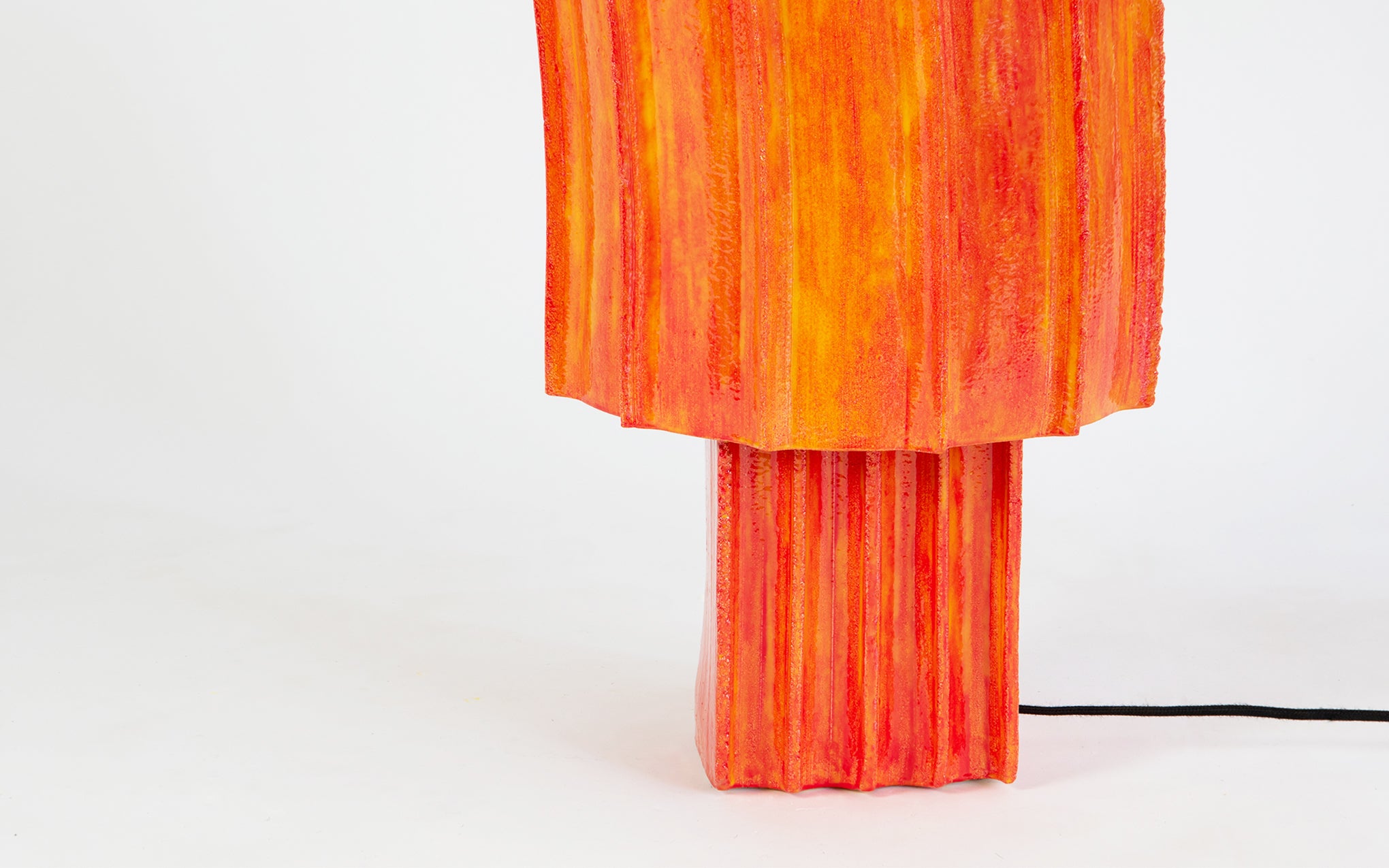 Saw table lamp - fire resin