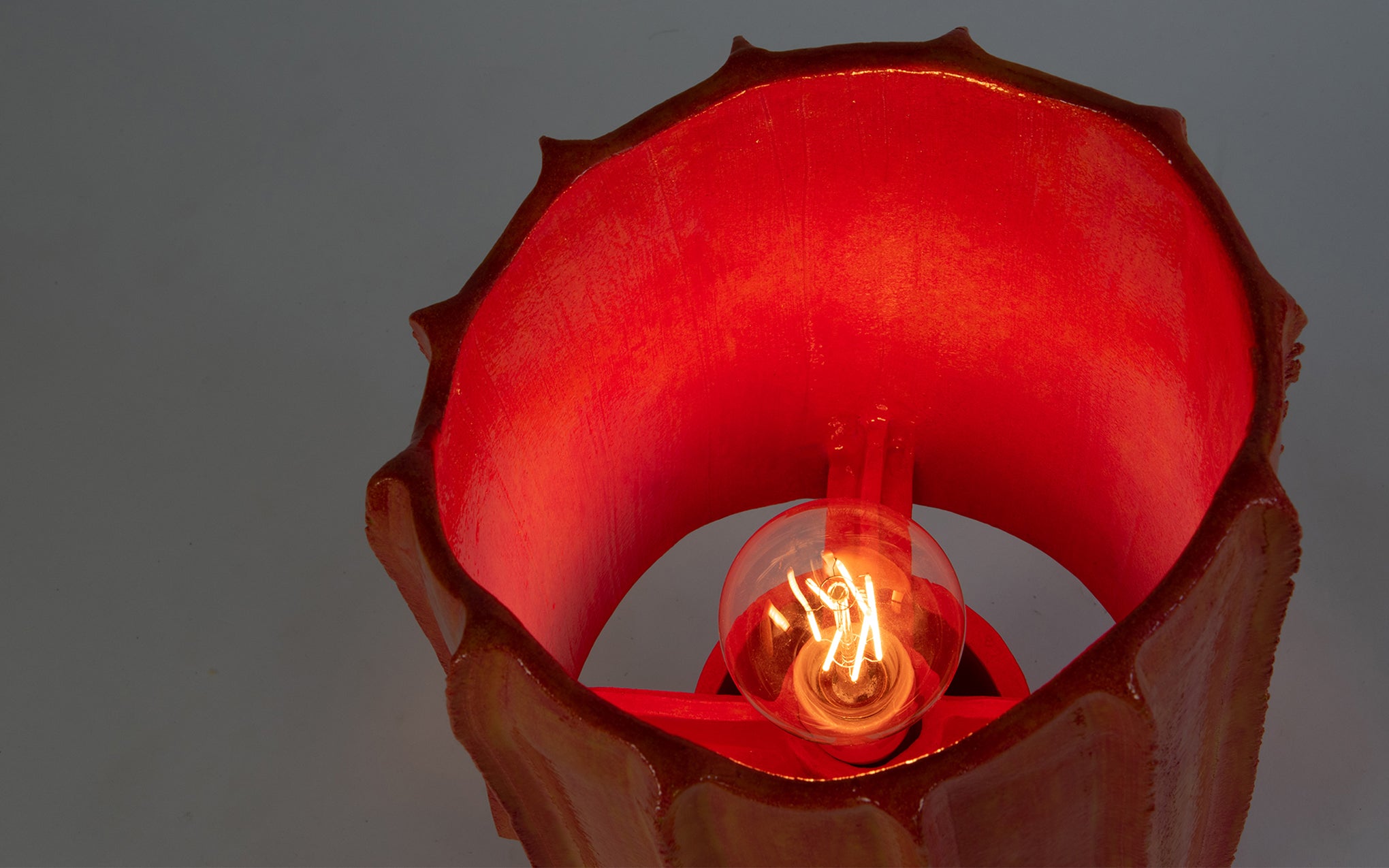 Saw table lamp - fire resin