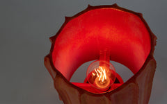 Saw table lamp - fire resin